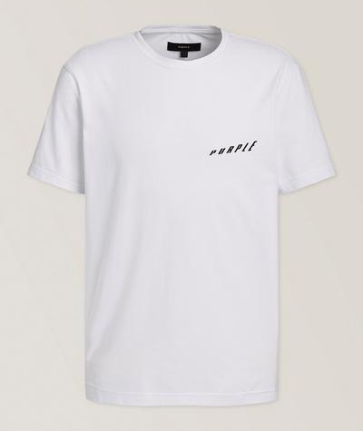 Purple Brand - Flocked Ascending Wordmark Cotton T-Shirt 