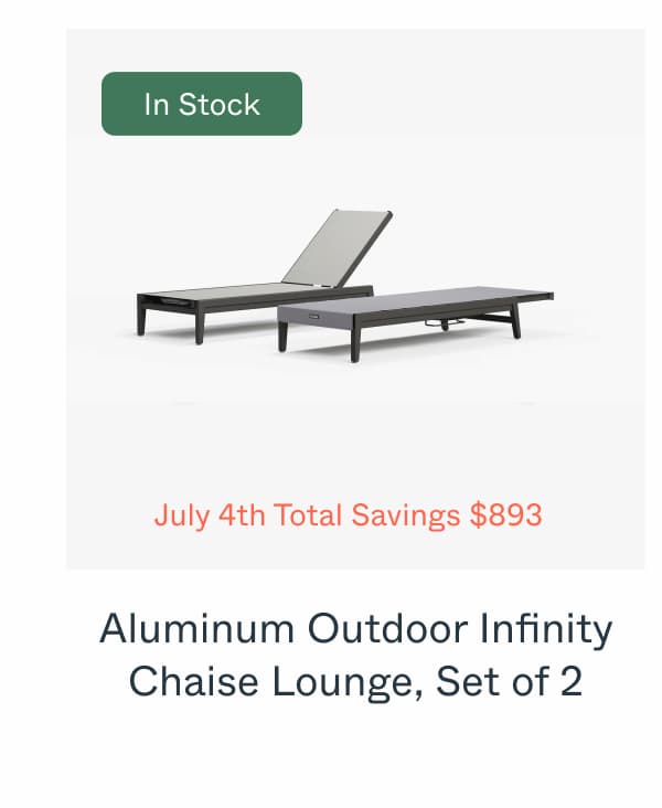 Aluminum Outdoor Infinity Chaise Lounge, Set of 2