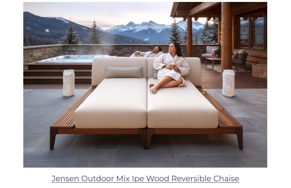 Jensen Outdoor Mix Ipe Wood Reversible Chaise