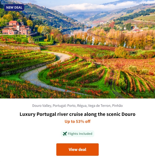 Luxury Portugal river cruise along the scenic Douro