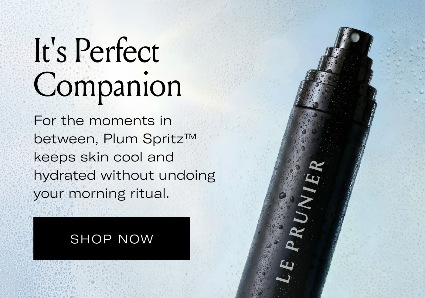 It's Perfect Companion  For the moments in between, Plum Spritz™ keeps skin cool and hydrated without undoing your morning ritual.  SHOP NOW