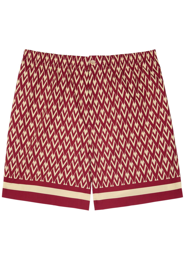 VALENTINO GARAVANI Logo-printed cotton-poplin shorts