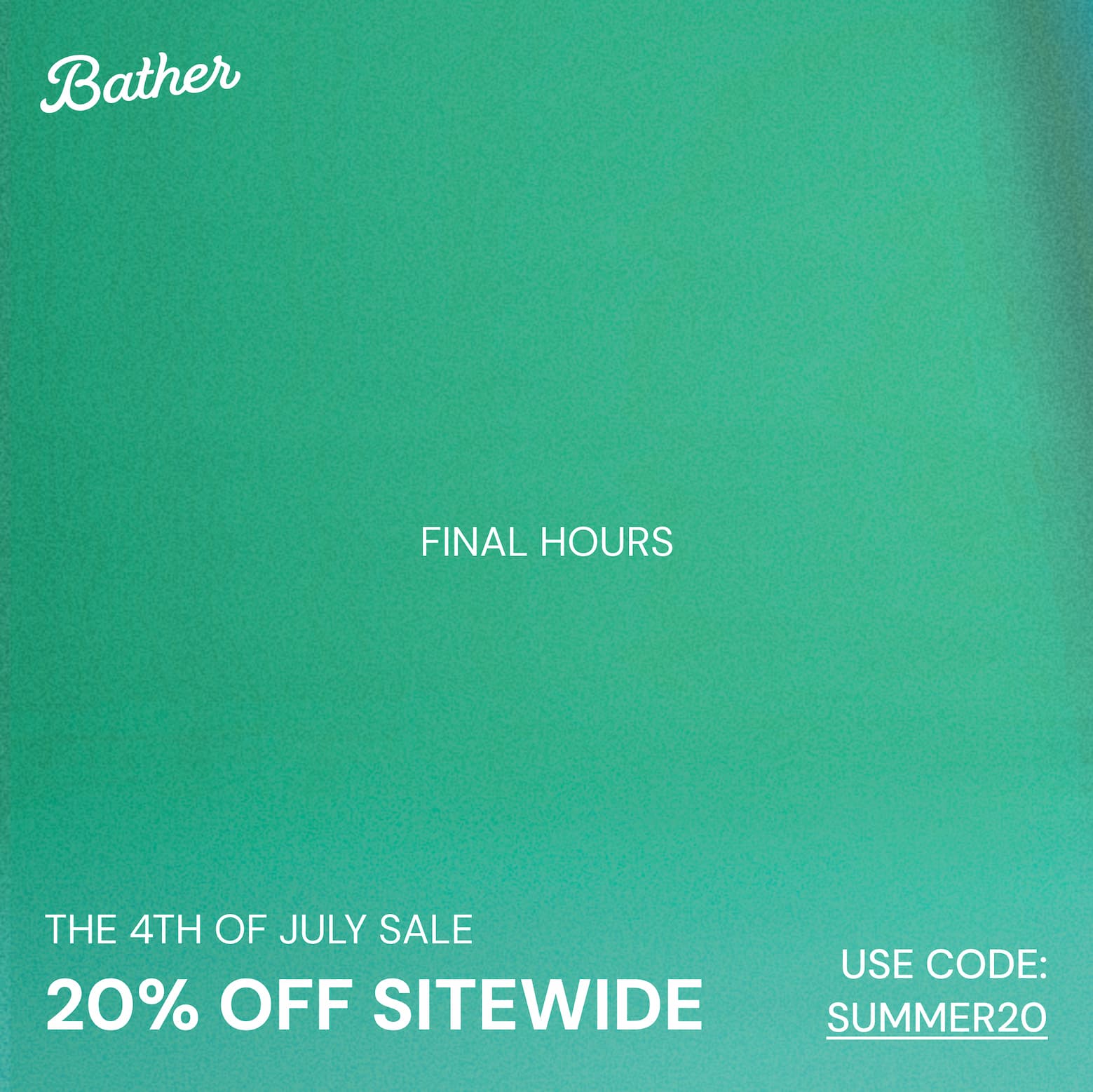 THE 4TH OF JULY SALE ENDS TONIGHT