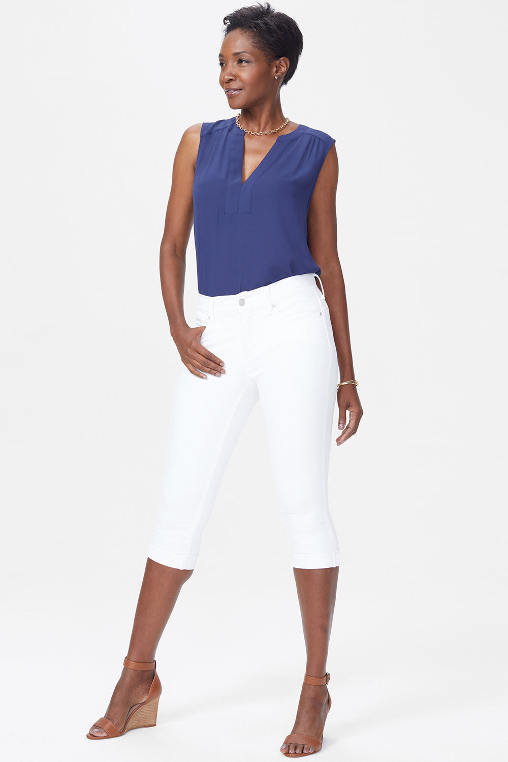 Image of Marilyn Straight Crop Jeans - Optic White