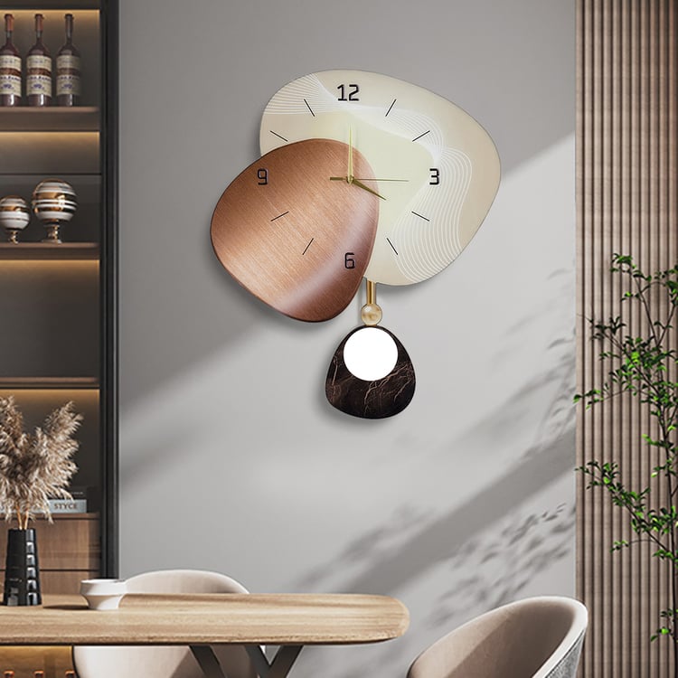 23.6" Abstract Geometric Silent Wall Clock Modern Decor Art Living Room Bedroom