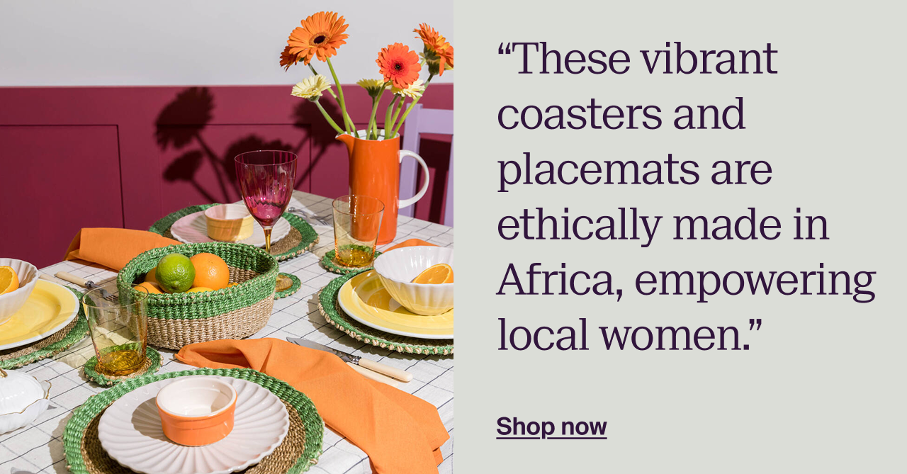 Kamaria: Green And Brown Woven Coaster Or Placemat