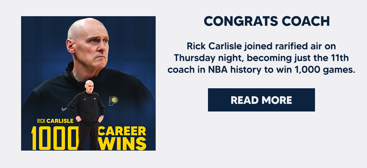 Rick Carlisle joined rarified air on Thursday night, becoming just the 11th coach in NBA history to win 1,000 games.