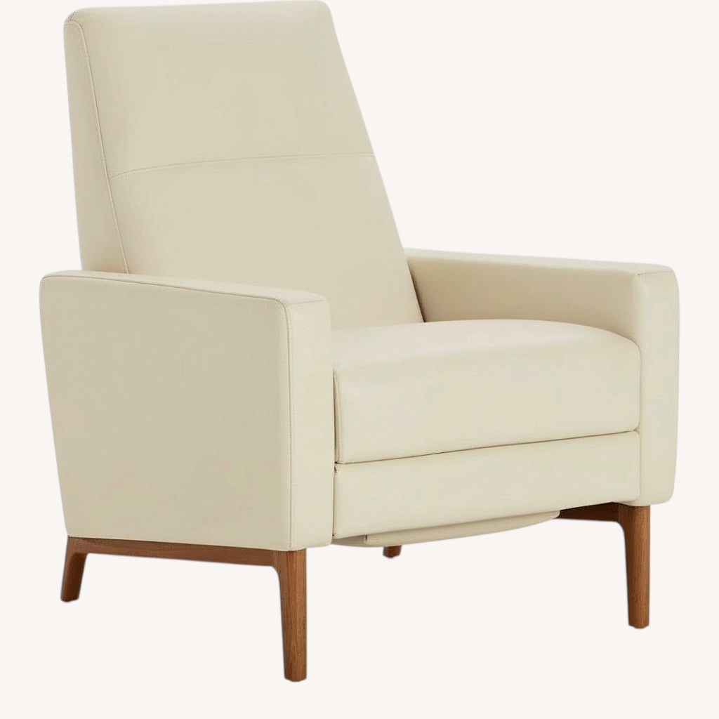 Image of Design Within Reach White Leather Flight Recliner