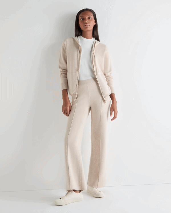 Women's Double Faced Cotton Blend Trousers