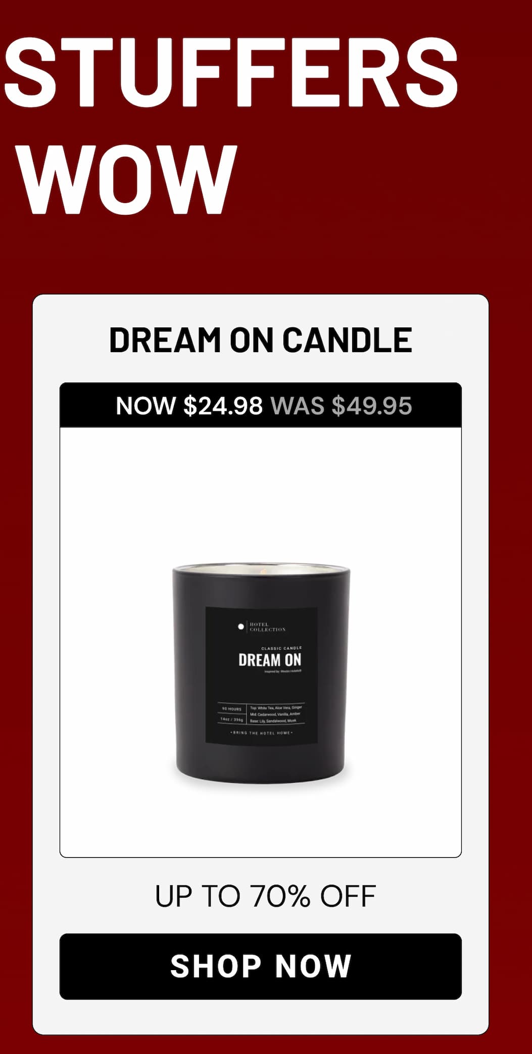DREAM ON CANDLE