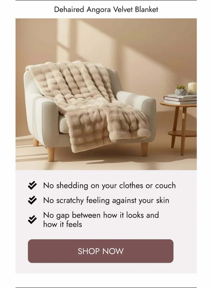 Dehaired   Angora   Velvet   Blanket
