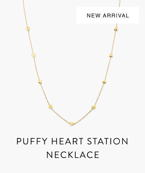 Puffy Heart Station Necklace.