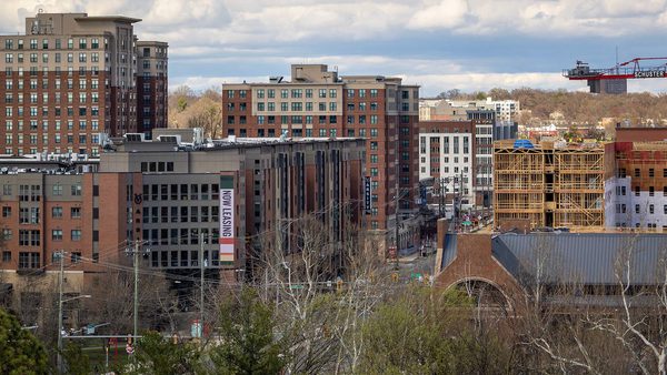 view of College Park apartments, including the Varsity and the View