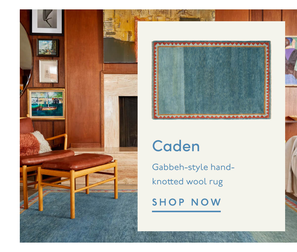Caden | Gabbeh-style hand-knotted wool rug | SHOP NOW 
