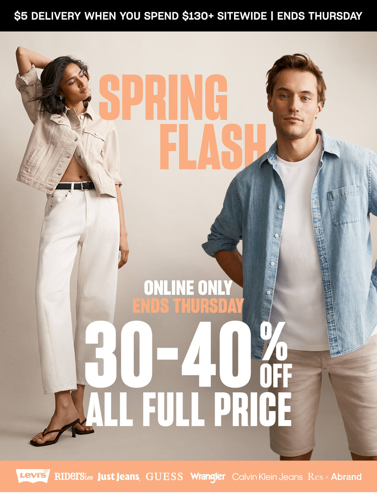 Spring Flash. Online only, ends Thursday. 30-40% off all full price