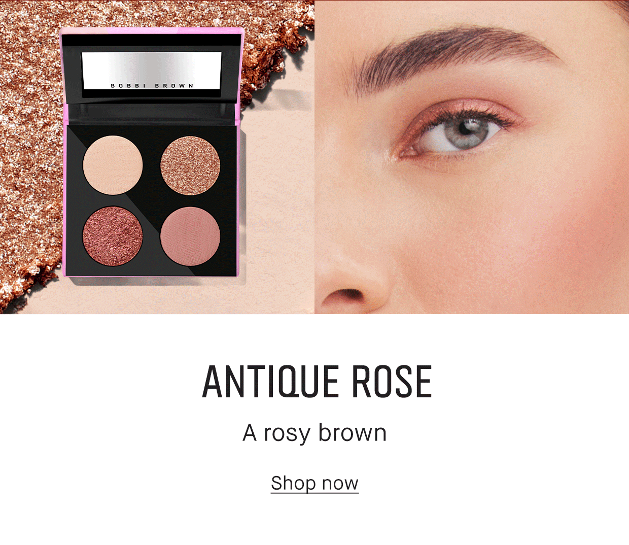 ANTIQUE ROSE A rosy brown | BONE An off white | COASTAL CORAL A pink coral with gold shimmer | SPARKLING FLAME A light champagne | Shop now