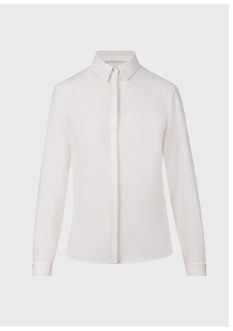 White Long Sleeve Crepe Shirt With French Cuffs