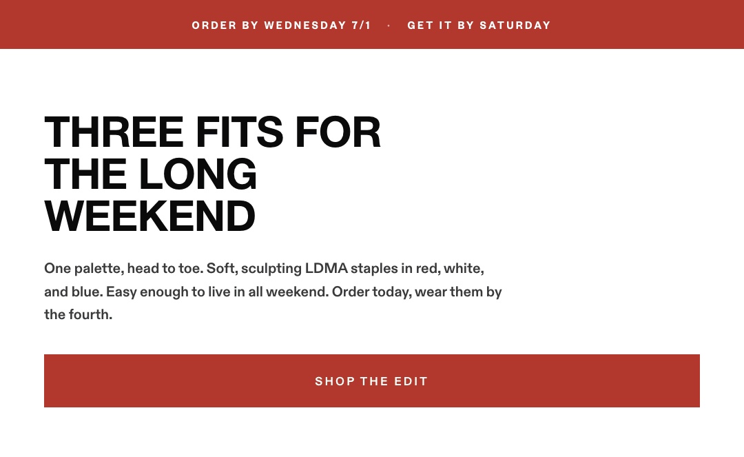 Three Fits For The Long Weekend