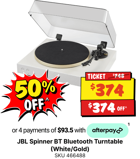 JBL Spinner BT Bluetooth Turntable (White/Gold)