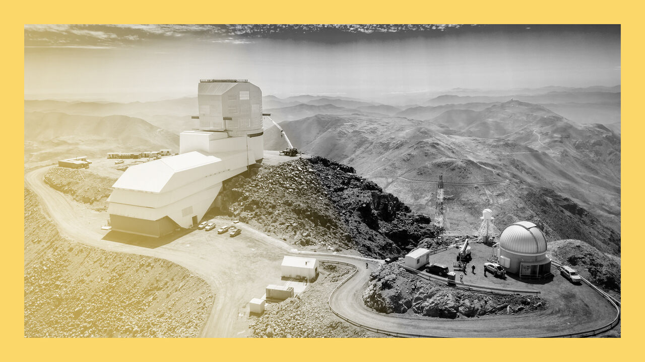 Vera C. Rubin Observatory construction.