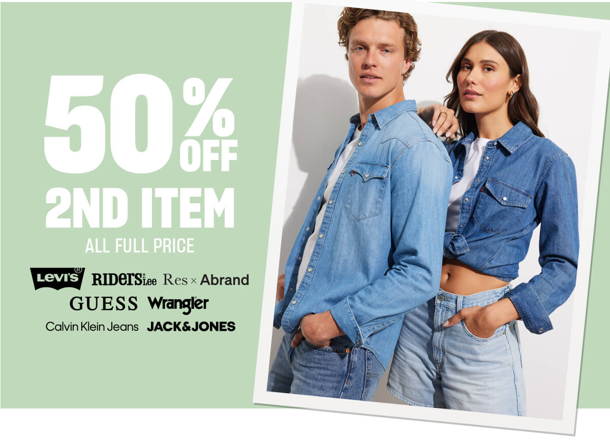 50% off second item. All full price