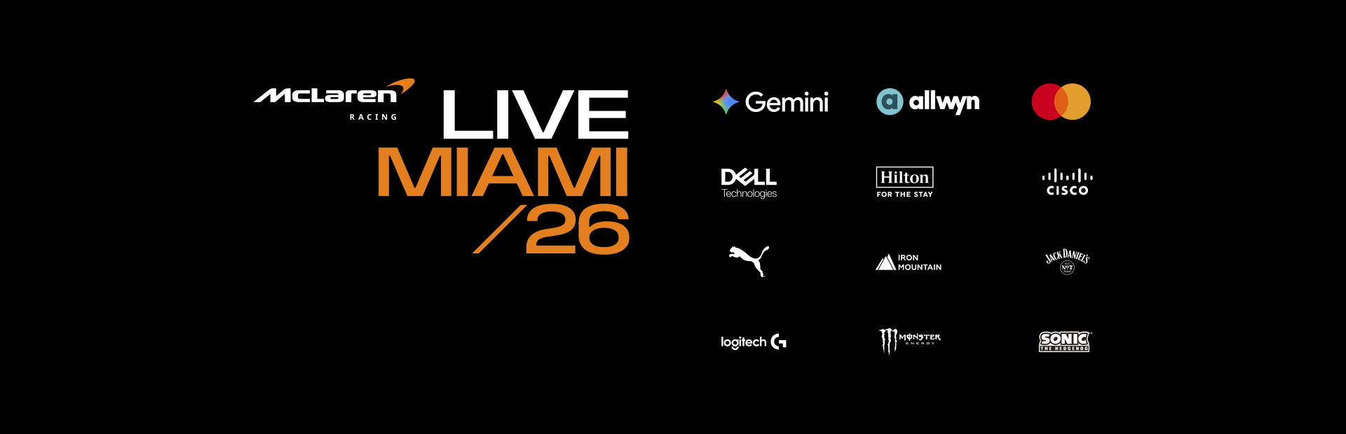 McLaren Racing Live: Miami Partner Stack