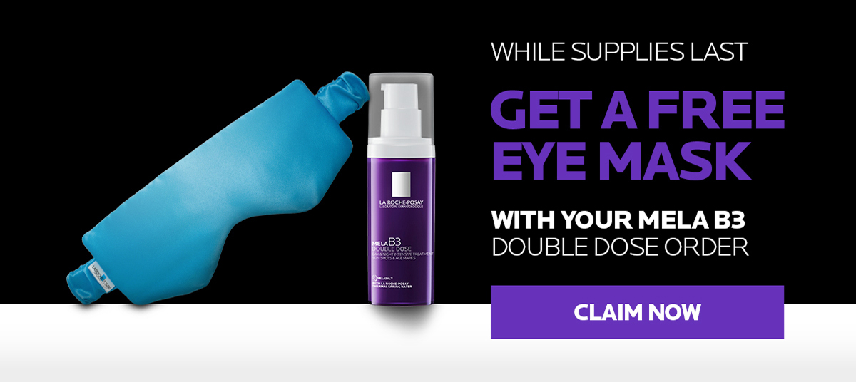 Launch Special! Complimentary Eye Mask with your order of Mela B3 Double Dose