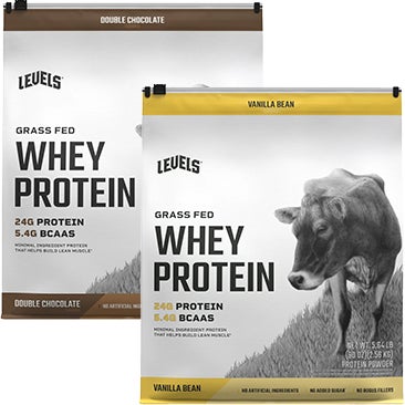 Levels Grass Fed Whey Protein, Double Chocolate AND/OR Vanilla Bean, 5.64 lbs