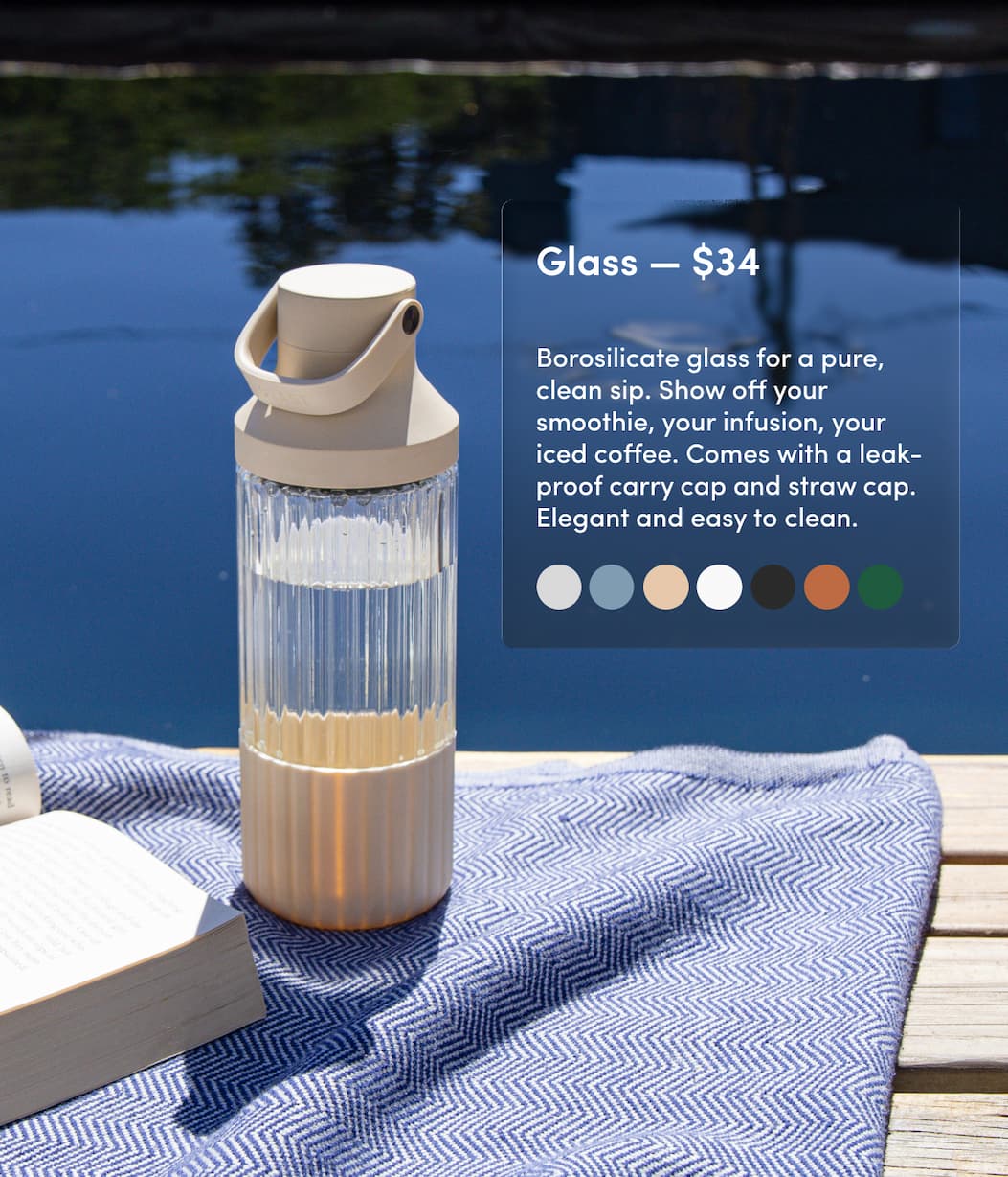 Glass Dual Cap Hydration Bottle