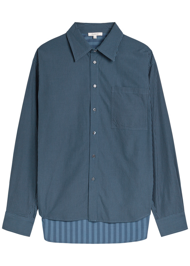 JW ANDERSON Patchwork Striped cotton-poplin shirt