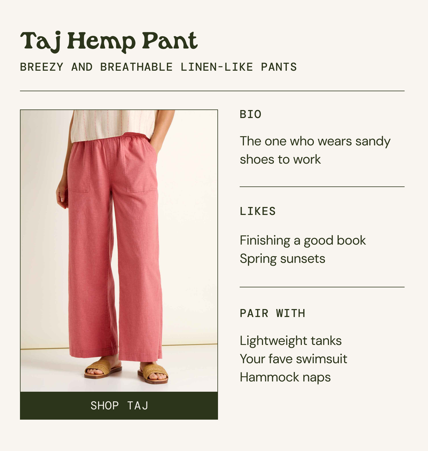 Taj Hemp Pant
