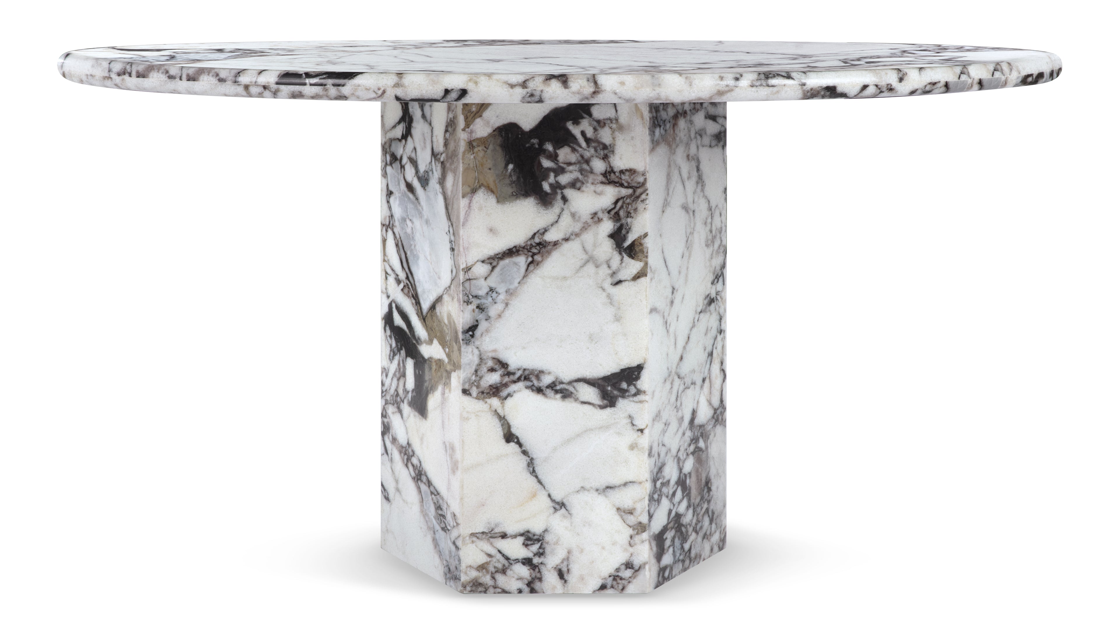 Image of Saga - Saga Round Dining Table, Modellato Marble, 55in