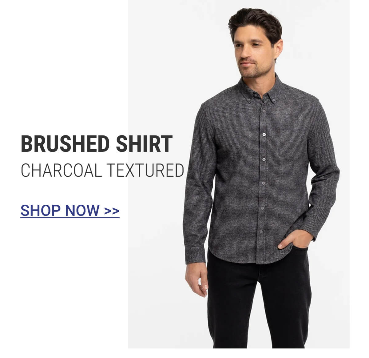 Charcoal Textured Brushed Shirt