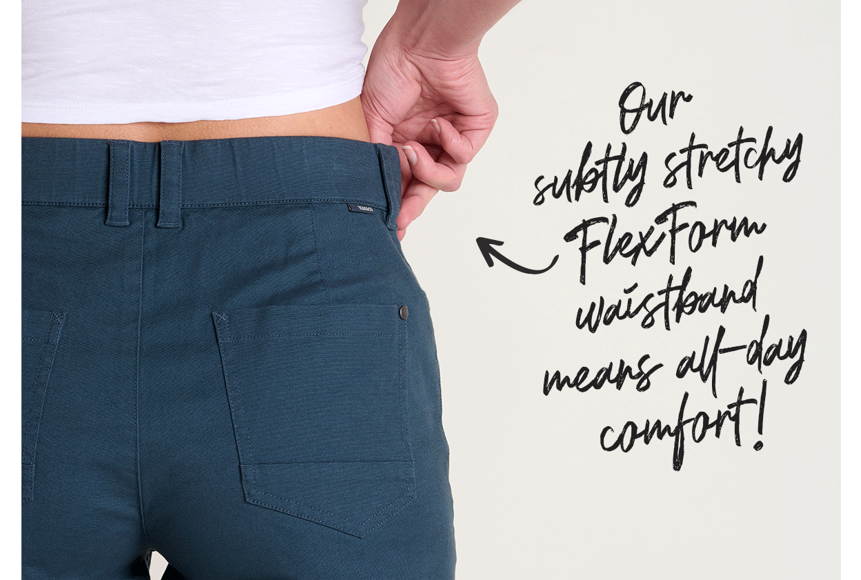 Our subtly stretchy FlexFrom waistband means all-day comfort!"