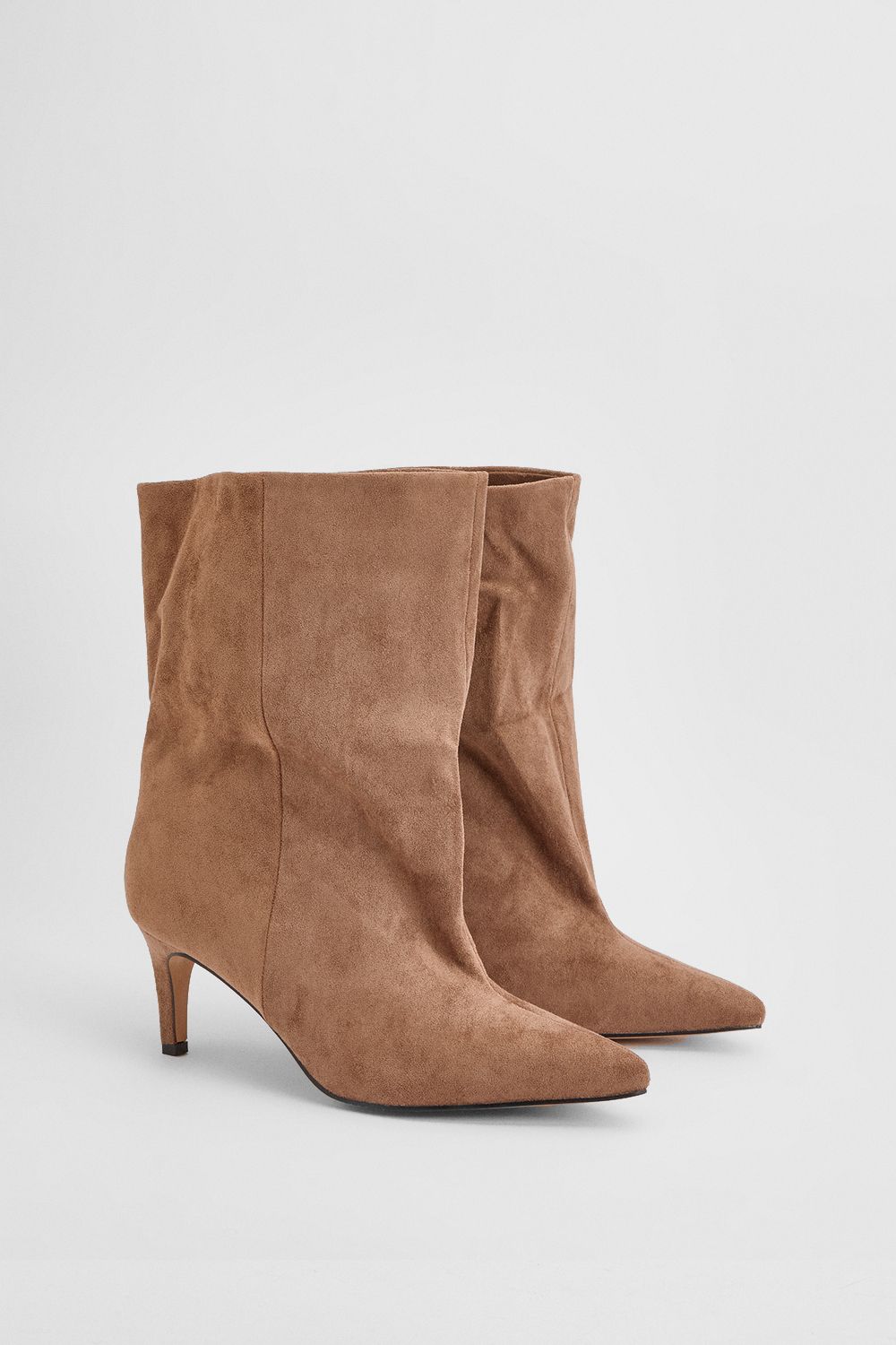 Betty Faux Suede Medium Heel Pointed Boots