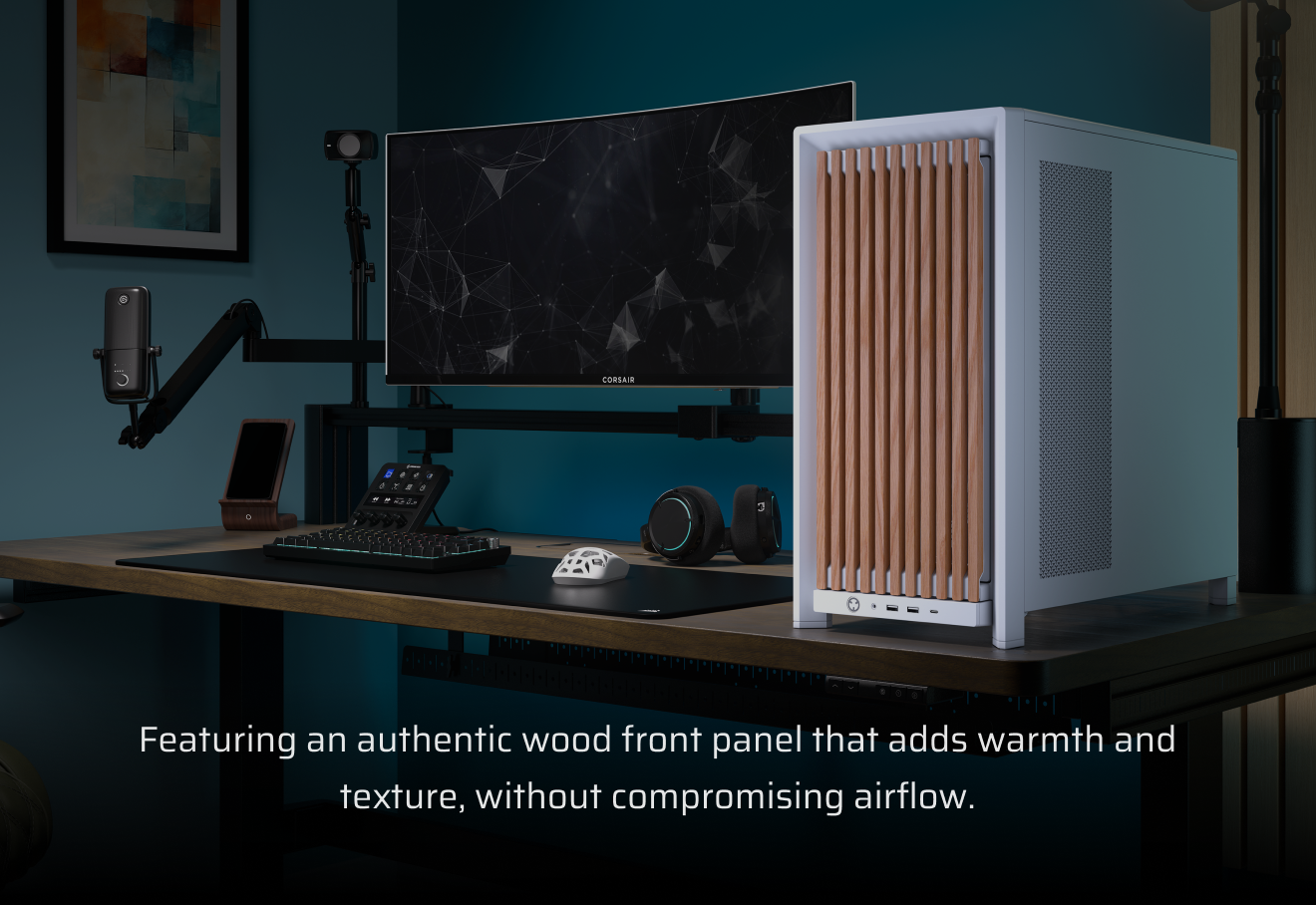 Featuring an authentic wood front panel that adds warmth and texture, without compromising airflow.