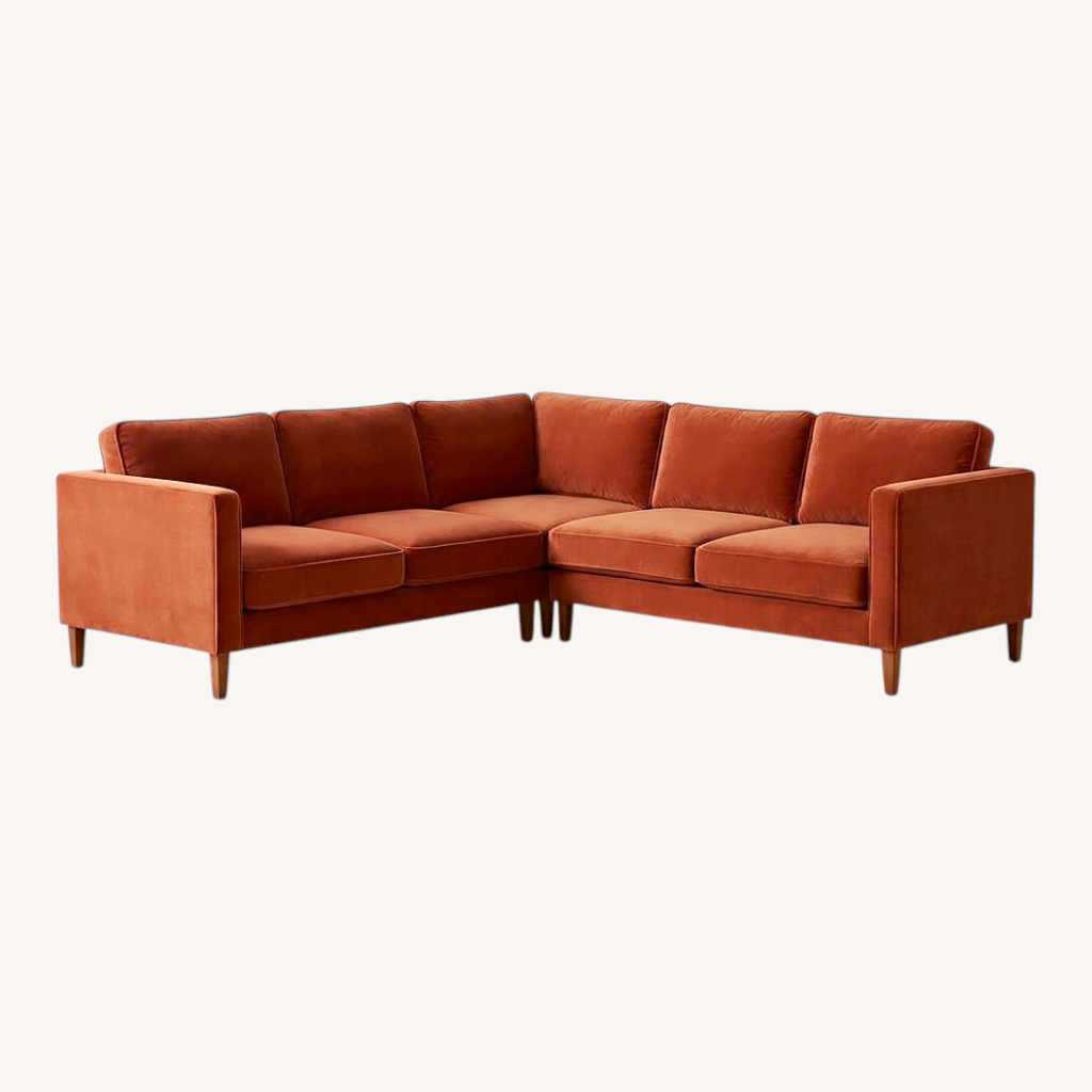 Image of Albany Park Velvet 2 Piece Sectional