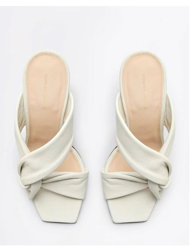 Nappa Twist Mule 10 Parchment 