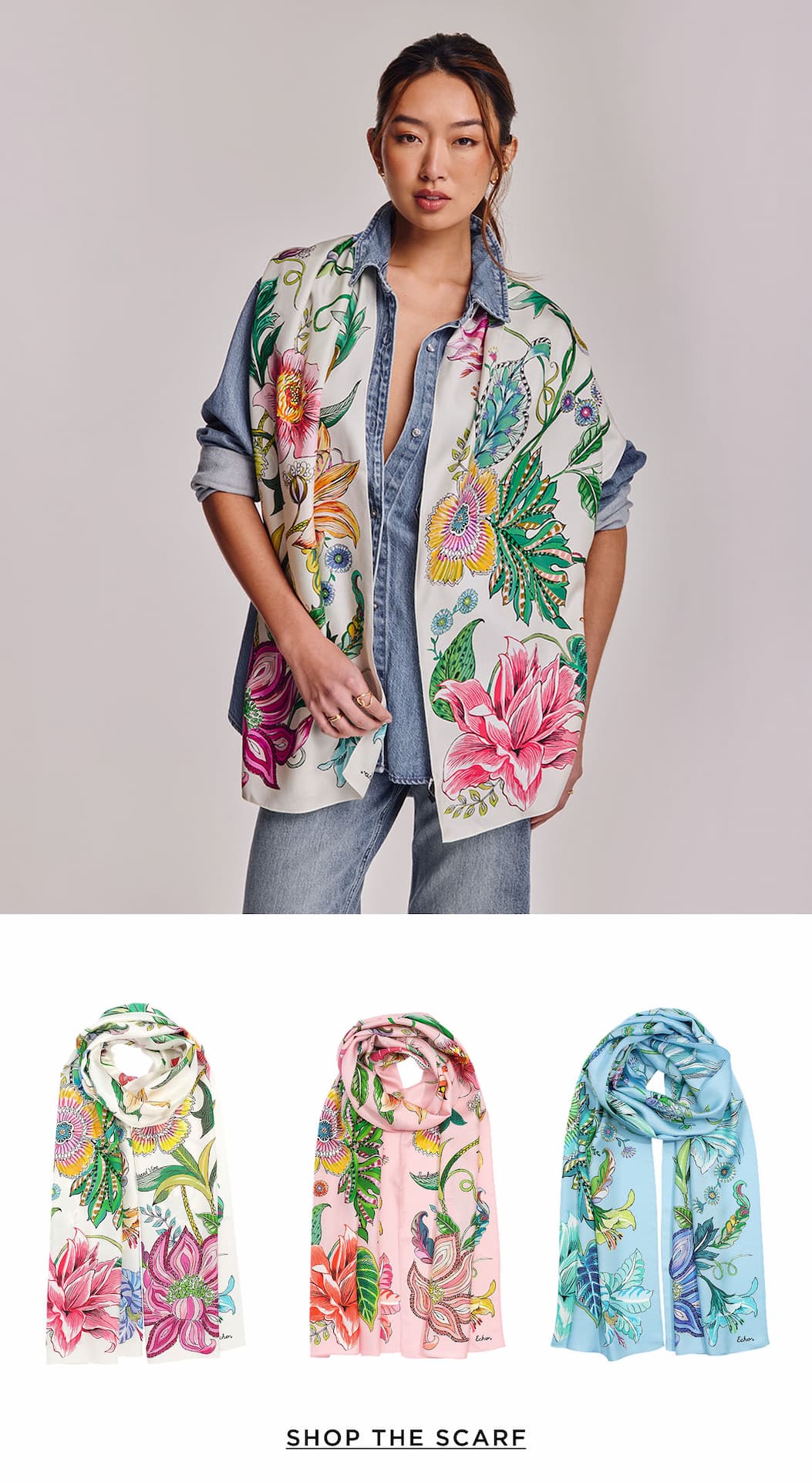 Sunkissed Vine Silk Oblong Scarf