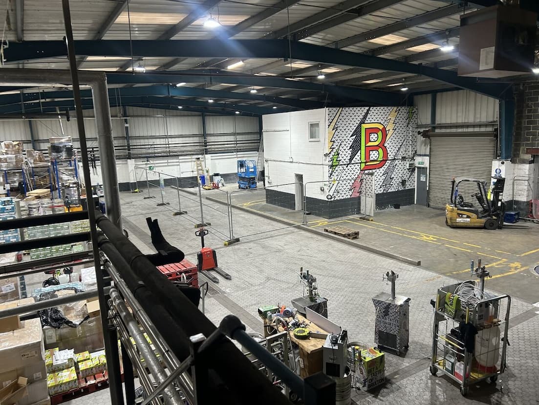 The new brewery, formerly used by Brixton Brewery