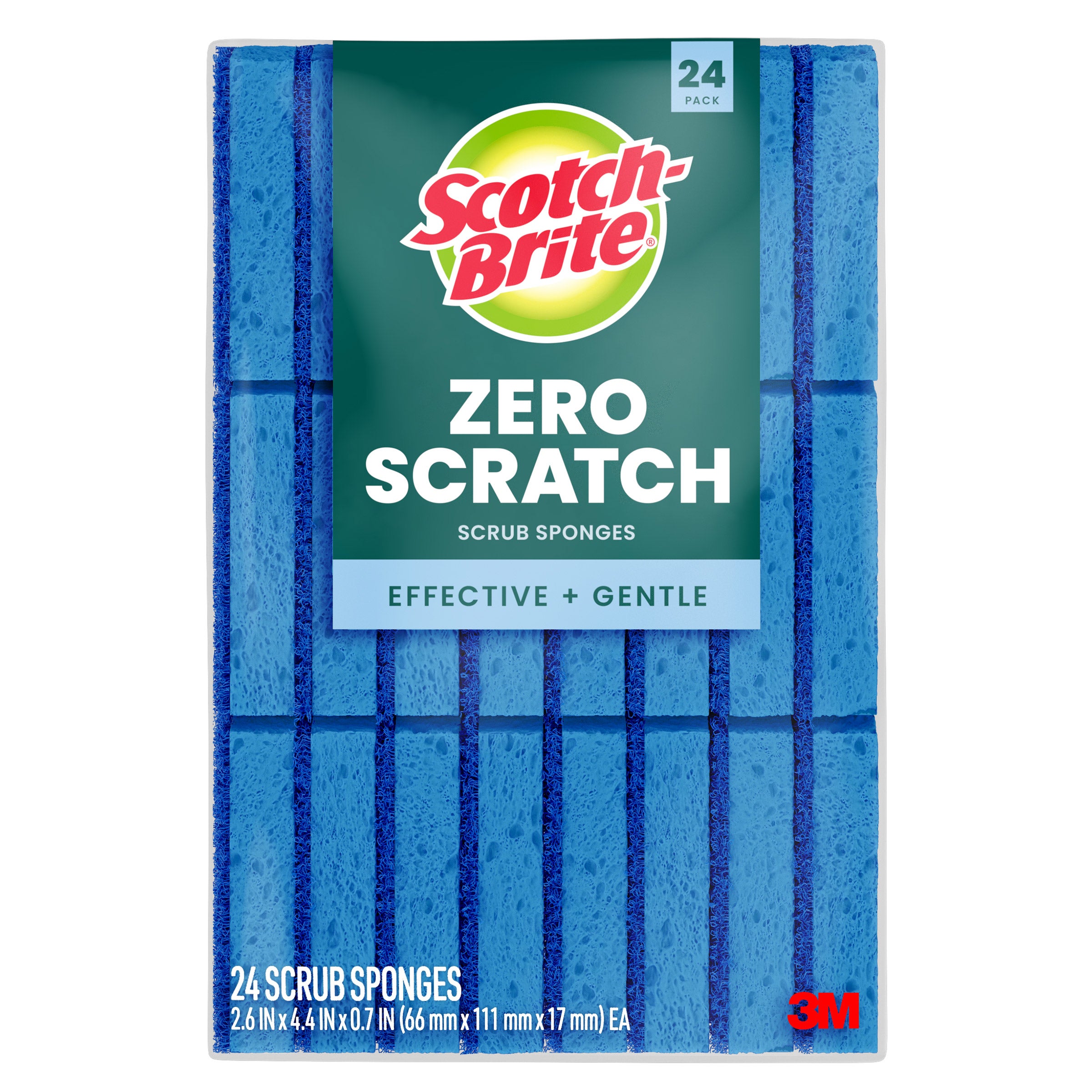 Scotch-Brite Zero Scratch Sponge, 24-Count