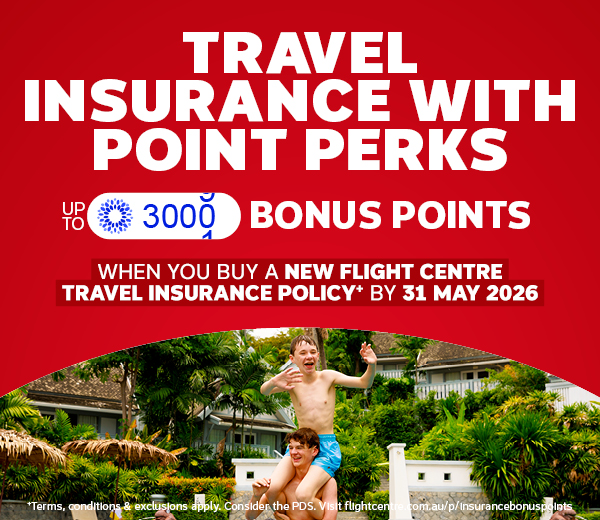 TRAVEL INSURANCE WITH POINT PERKS OFFER+