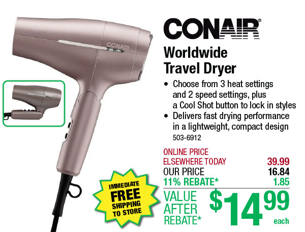 Worldwide Travel Dryer - ONLY $14.99 After Rebate*!