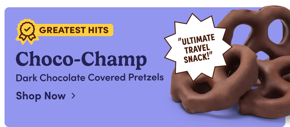 Choco-Champ. Dark Chocolate Covered Pretzels
