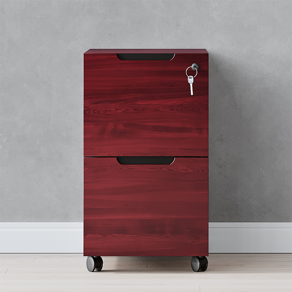 Hayes Mobile Filing Pedestal - Mahogany