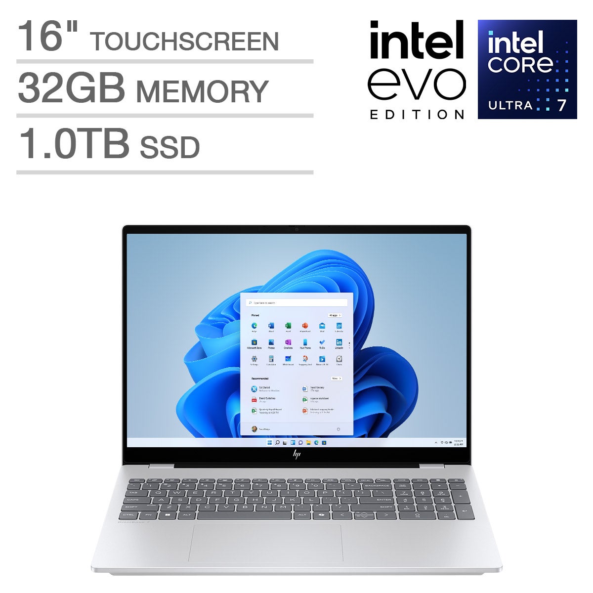 HP OmniBook 7 16-inch Touchscreen Laptop with Intel Evo Platform Powered by Intel Core Ultra 7 Processor