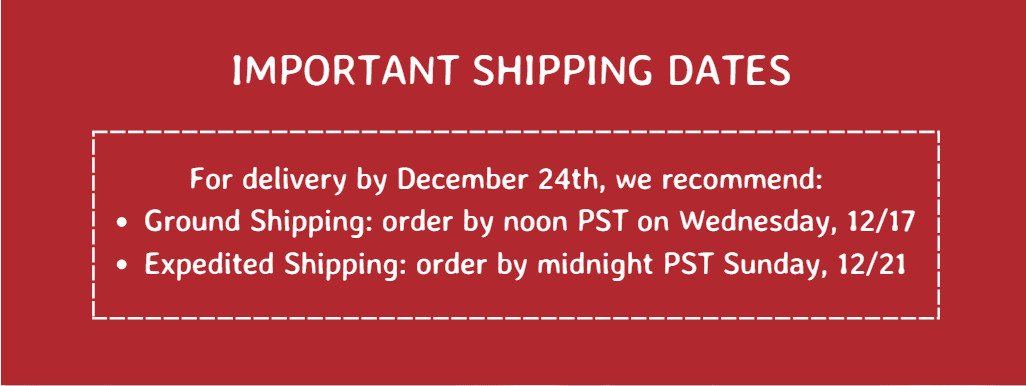 IMPORTANT SHIPPING DATES