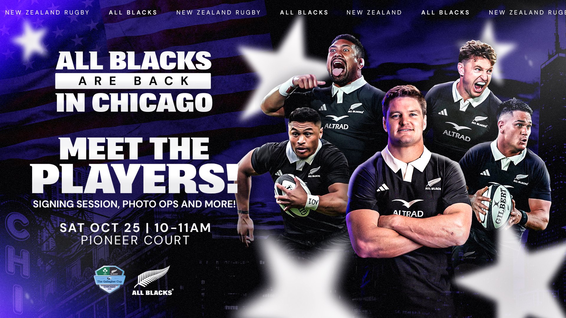 Meet the Players in Chicago. Sat 25 Nov 10-11am Pioneer Court
