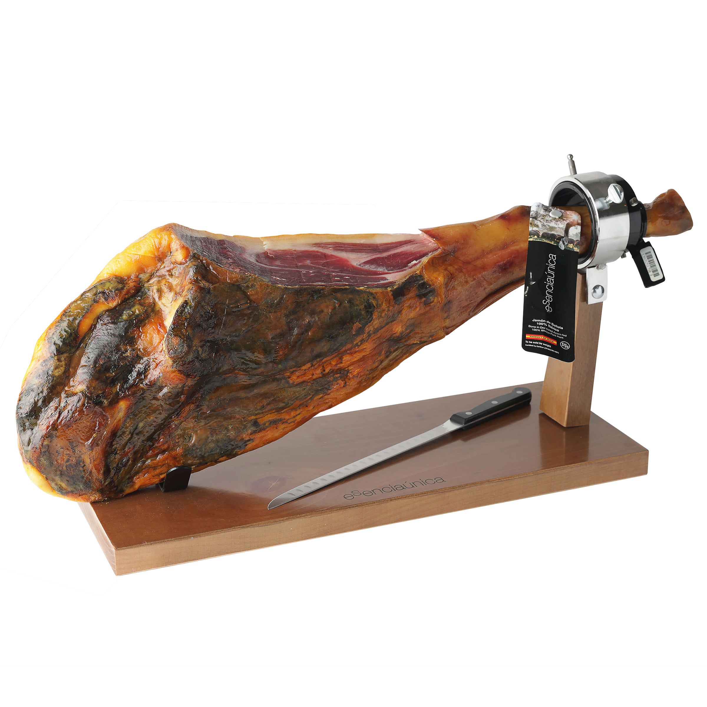 Covap Jamon Iberico Bellota Ham Leg with Stand and Knife, 15.4 lbs