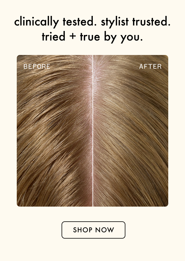 before and after using perk up guava granita dry shampoo